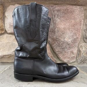 Vintage Men’s Classic Roper Cowboy Boots, Black from Palace Boot Shop Houston TX